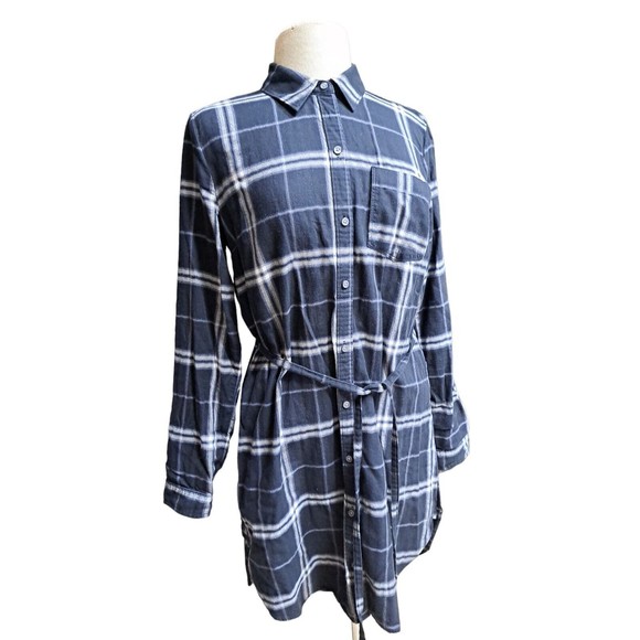 Abercrombie & Fitch Dresses & Skirts - Abercrombie & Fitch Women Shirt Dress Size M Black Plaid Button Up Long Sleeve